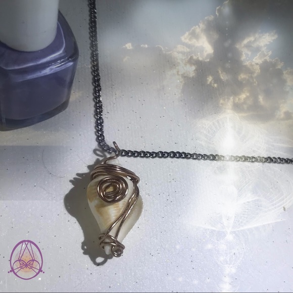 Jewelry - Speckled Creamsicle Drill Shell Necklace